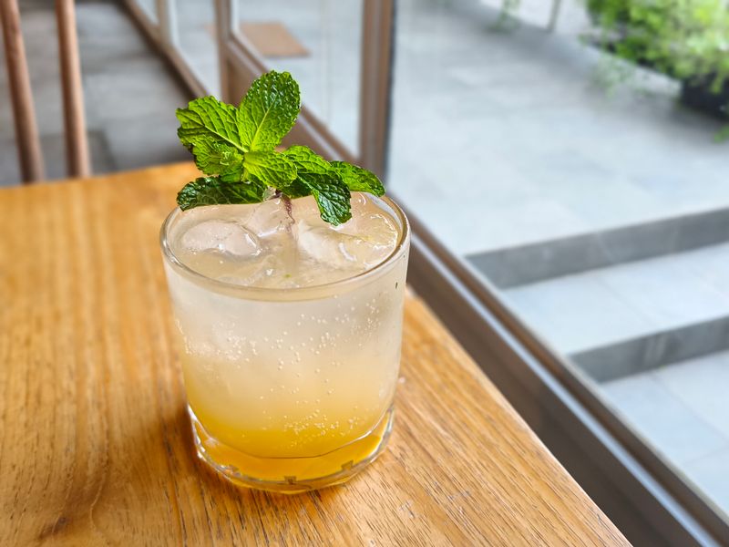 Fresh squeezed lemonade with mint